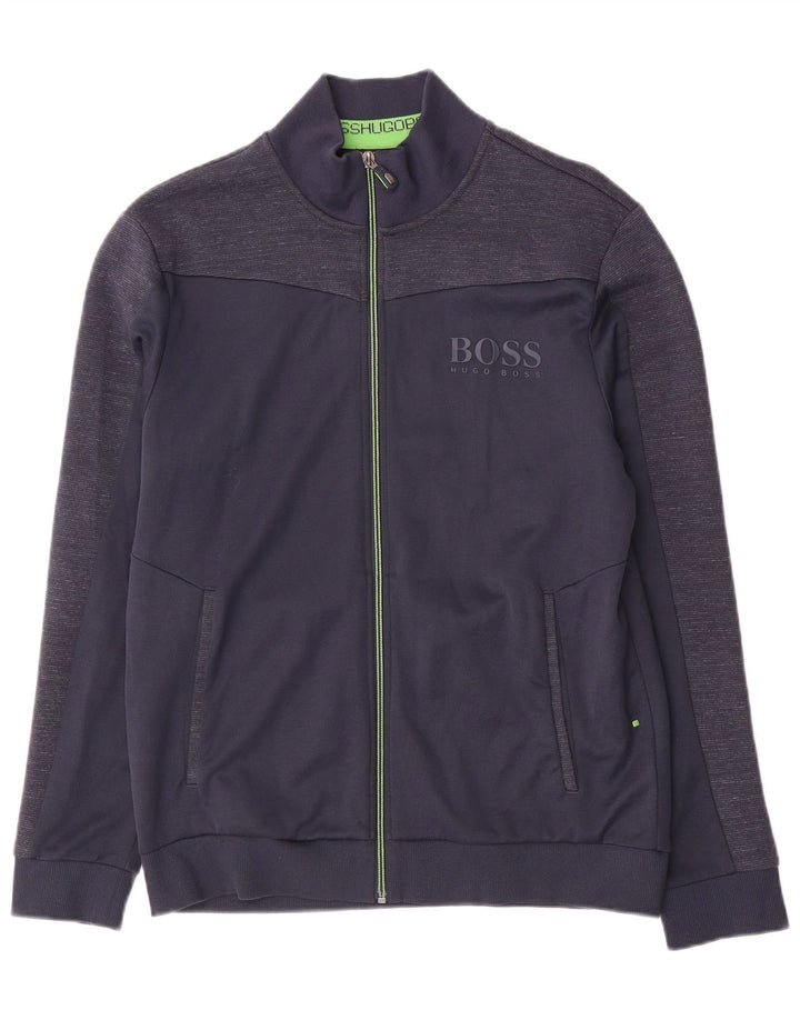 Hugo Boss Womens Regular Fit Tracksuit Top Jacket Reino Unido 16 Grande Azul Marinho