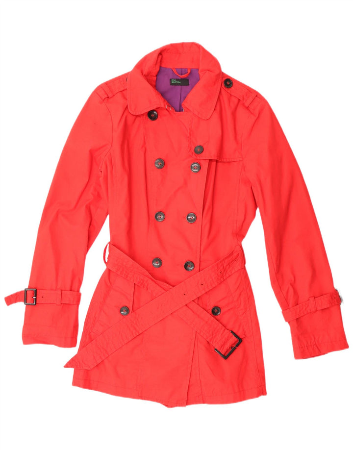 Trench Coat feminino Benetton IT 44 médio algodão vermelho
