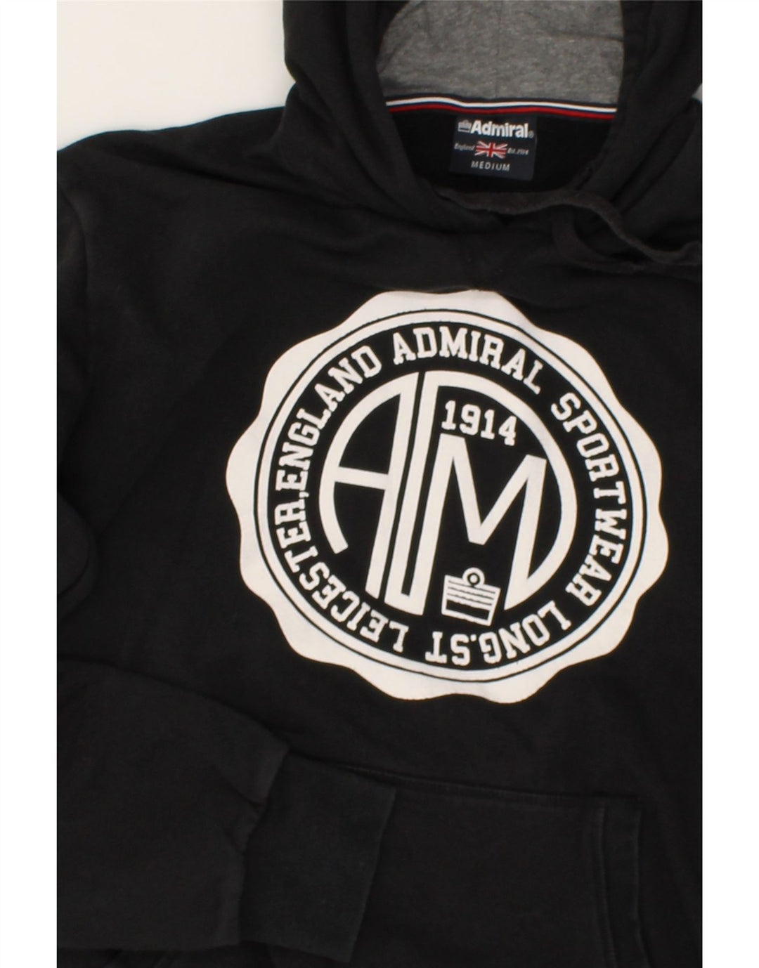 ADMIRAL Suéter com capuz gráfico masculino médio preto