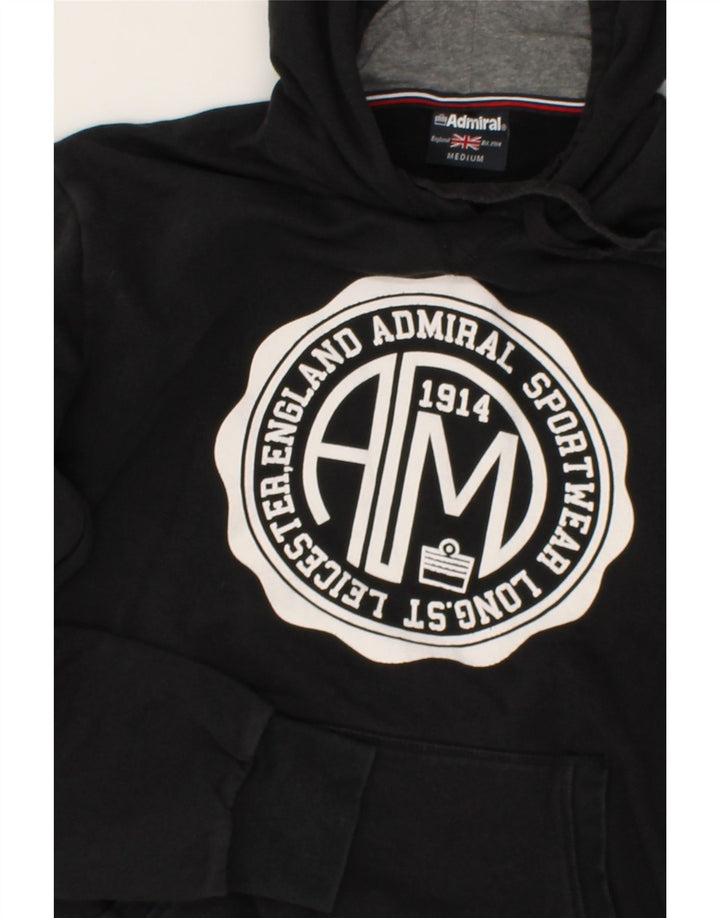 ADMIRAL Suéter com capuz gráfico masculino médio preto