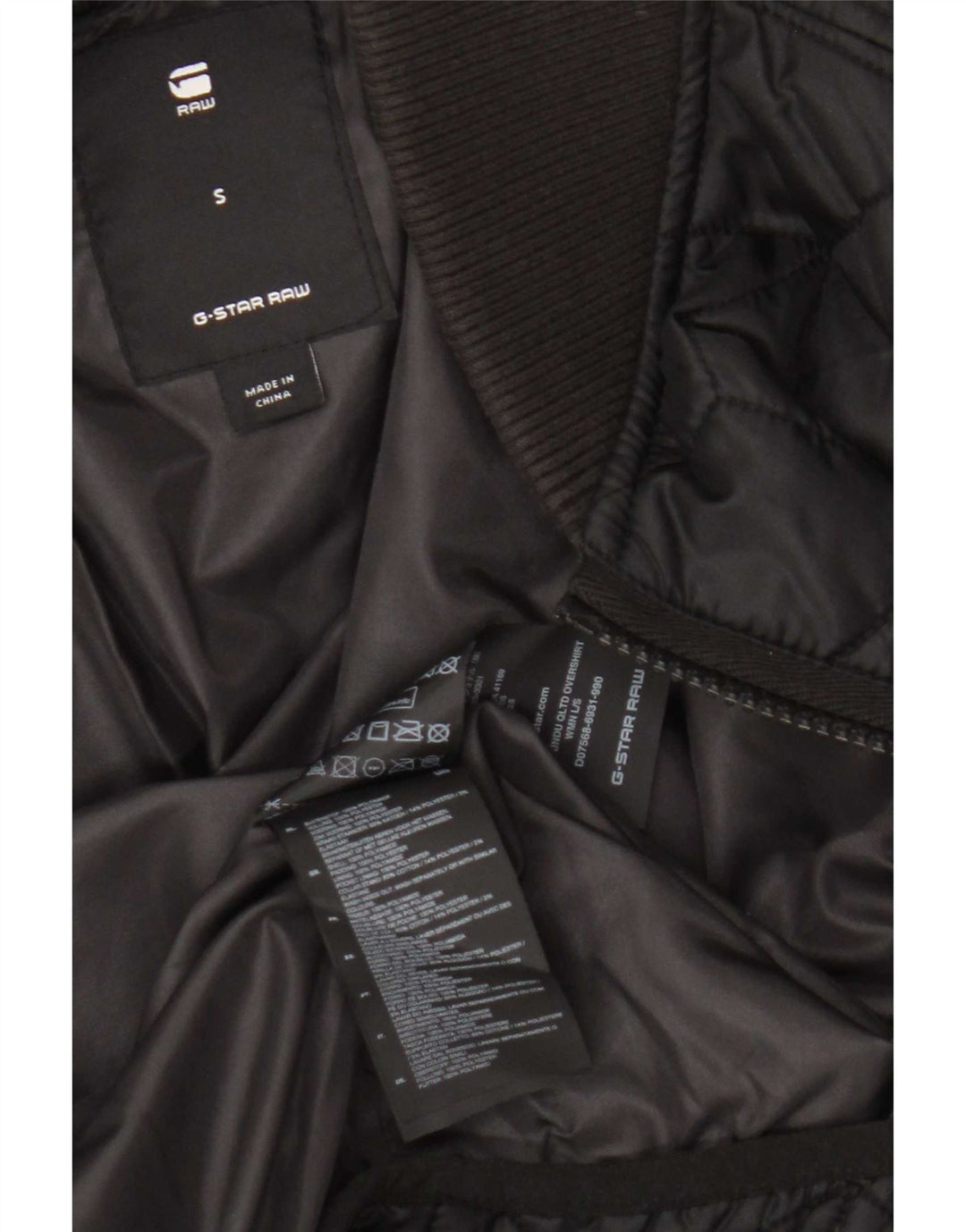 Jaqueta bomber acolchoada feminina G-Star UK 10 pequena poliamida preta