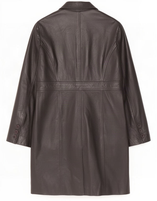 Casaco de couro feminino vintage UK 18 XL preto