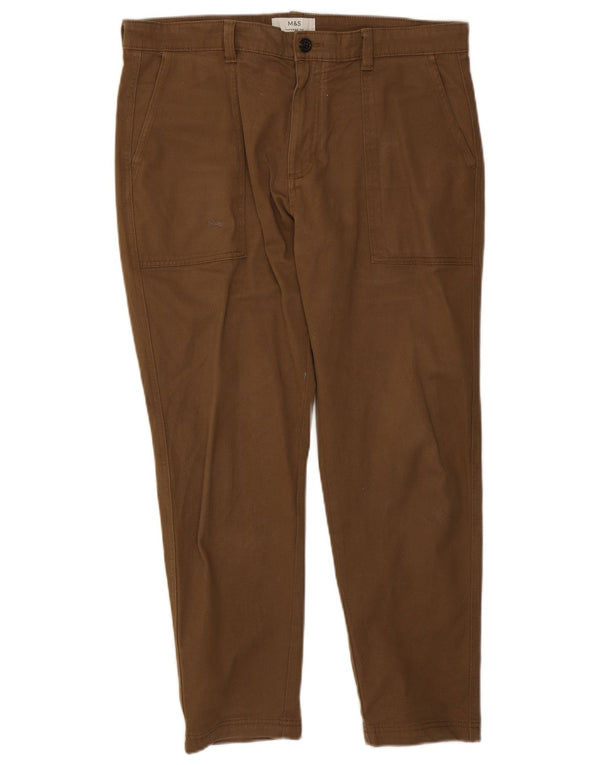 Calça Chino Cônica Masculina Marks & Spencer W36 L27 Algodão Marrom