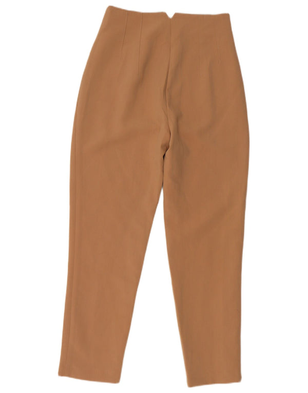 Zara Calça Chino Cônica Feminina Pequena W26 L26 Marrom Poliéster