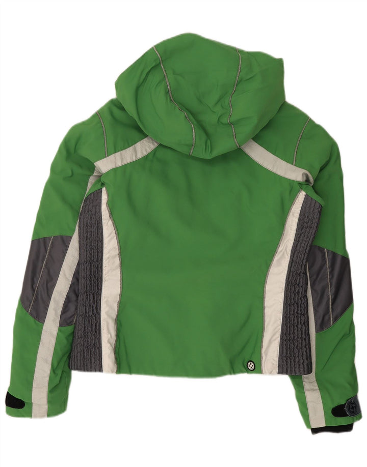 Jaqueta de esqui feminina com capuz Colmar IT 46 grande bloco colorido verde