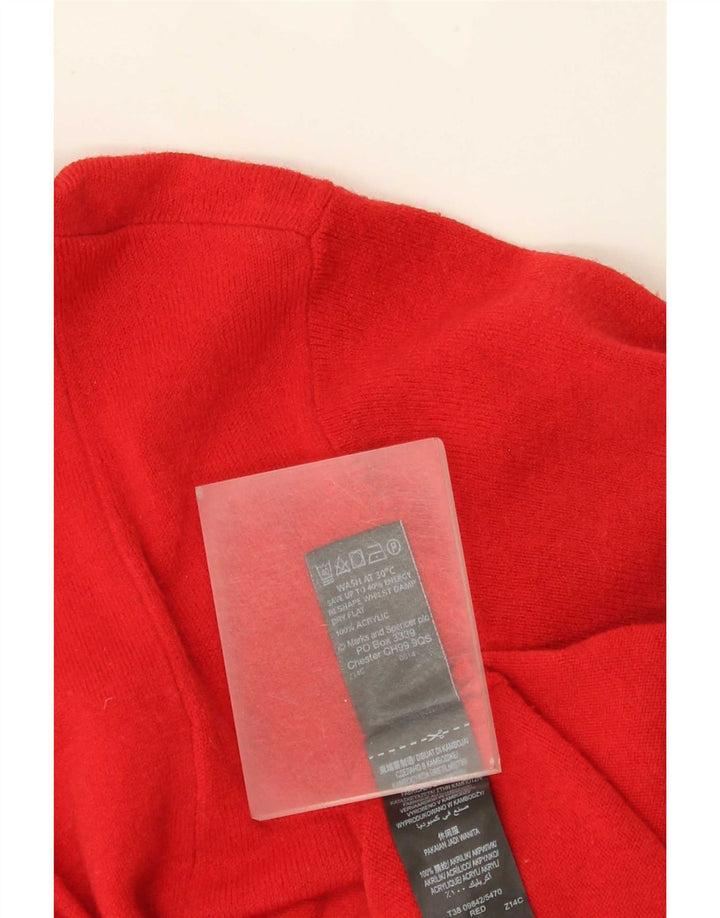 Marks & Spencer Suéter feminino Longline Open Cardigan Reino Unido 16 Grande Vermelho