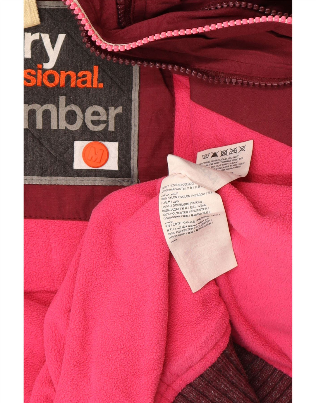 Jaqueta bomber com capuz feminina Superdry UK 14 poliéster médio Borgonha