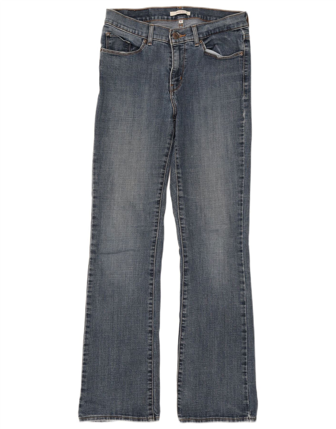 Jeans feminino clássico bootcut Levi's US 6 médio W28 L32 algodão azul