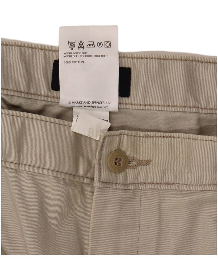 Calça chino masculina Marks & Spencer azul Harbour Pegged W38 L29 bege