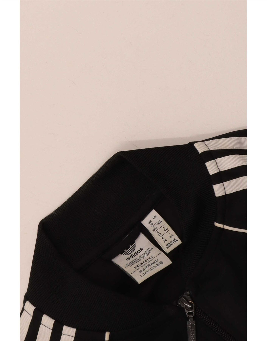 Adidas Mulheres Prime Blue Tracksuit Top Jacket UK 12 Médio Preto
