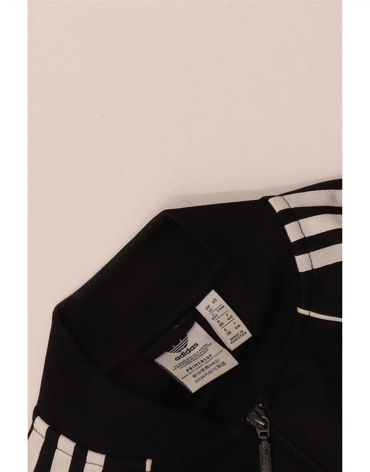 Adidas Mulheres Prime Blue Tracksuit Top Jacket UK 12 Médio Preto