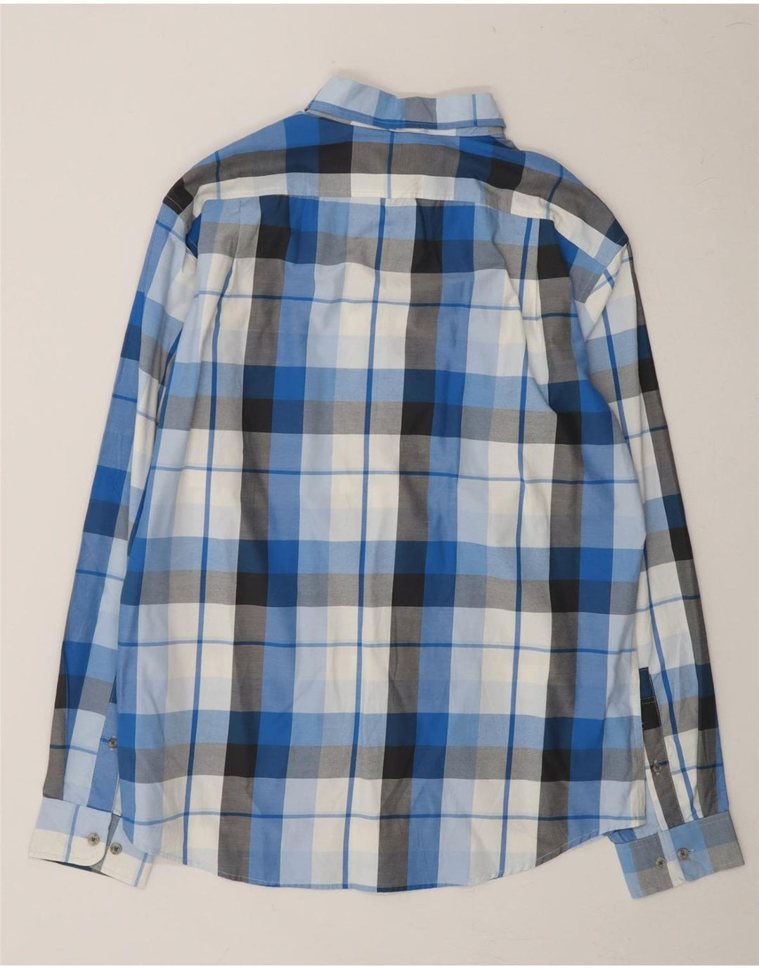 EDDIE BAUER Mens Classic Fit Shirt Medium Blue Check Cotton Vintage Eddie Bauer and Second-Hand Eddie Bauer from Messina Hembry 