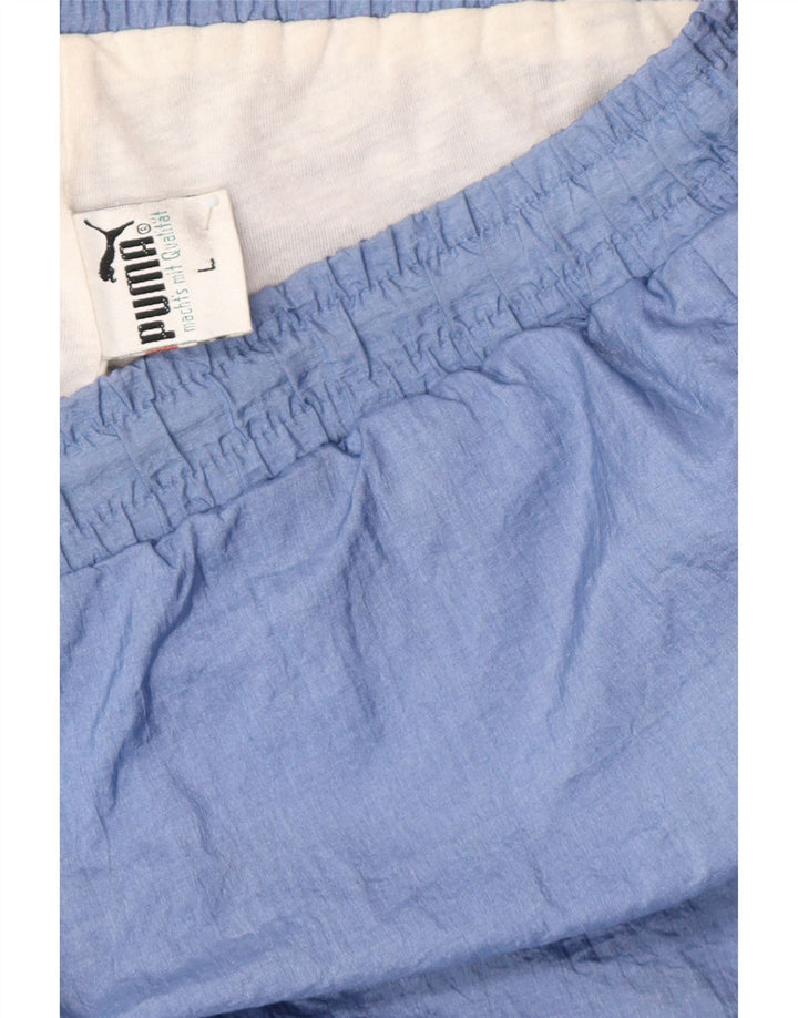 Calça de treino masculina Puma Joggers grande azul colorblock poliéster
