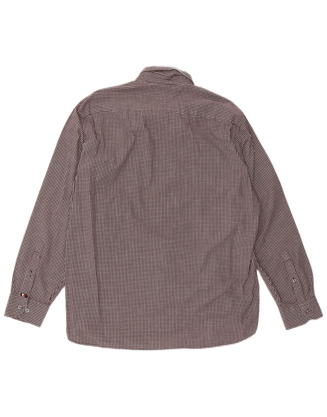 Camisa masculina TOMMY HILFIGER de ajuste regular XL marrom algodão guingão