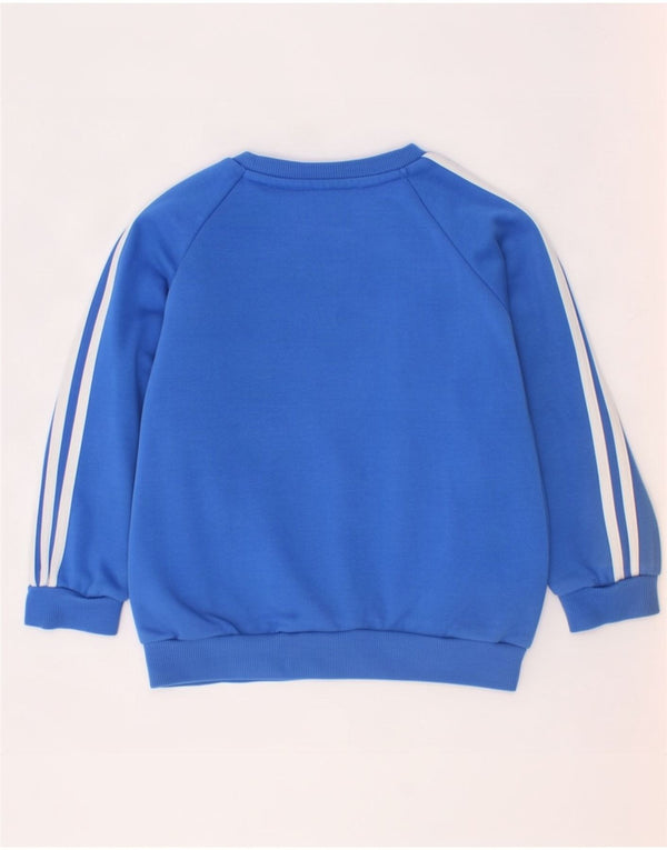 Adidas meninos moletom gráfico jumper 2-3 anos azul algodão