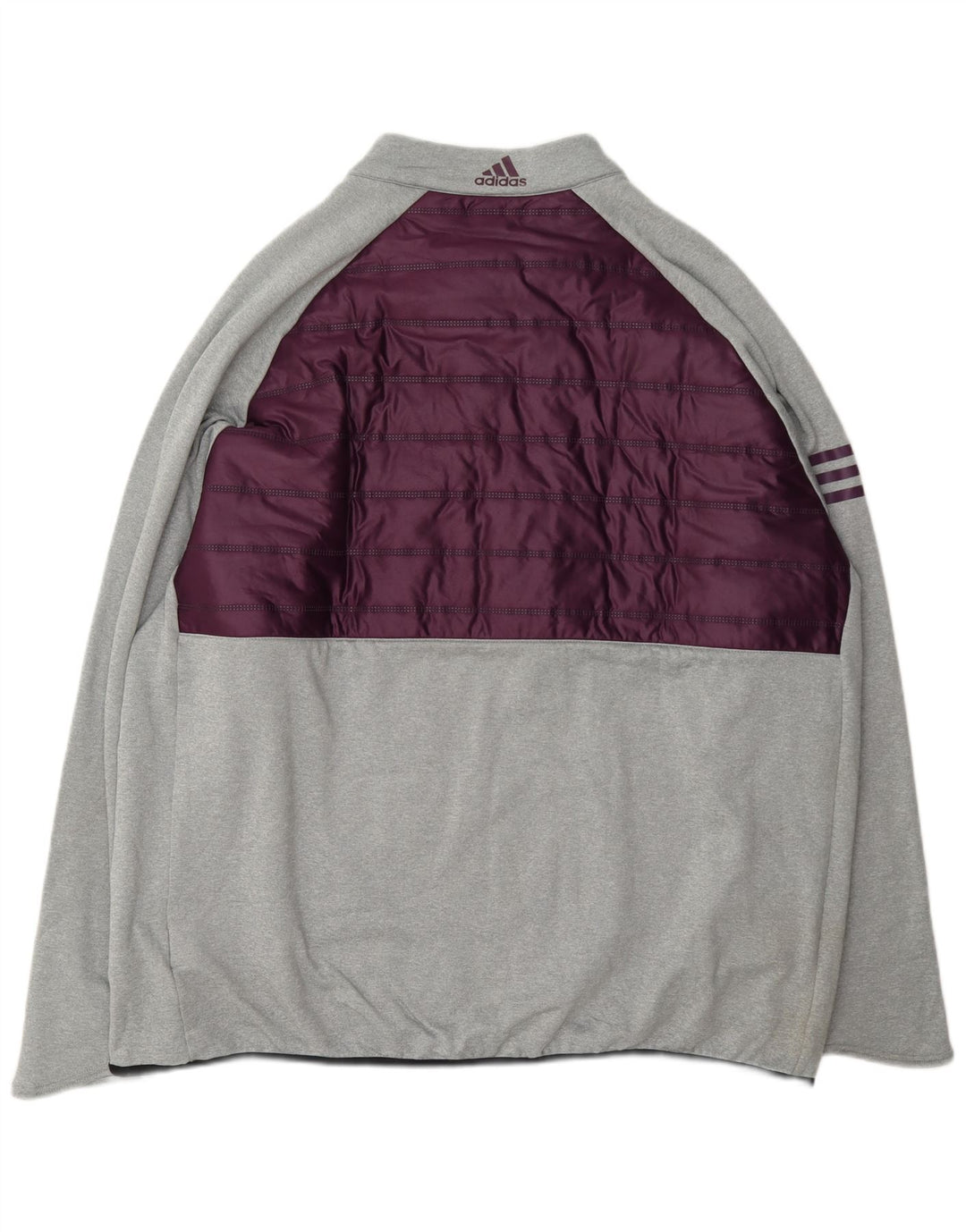 Adidas Mens Zip Neck Pullover Treino Top 2XL Cinza Colourblock Poliéster