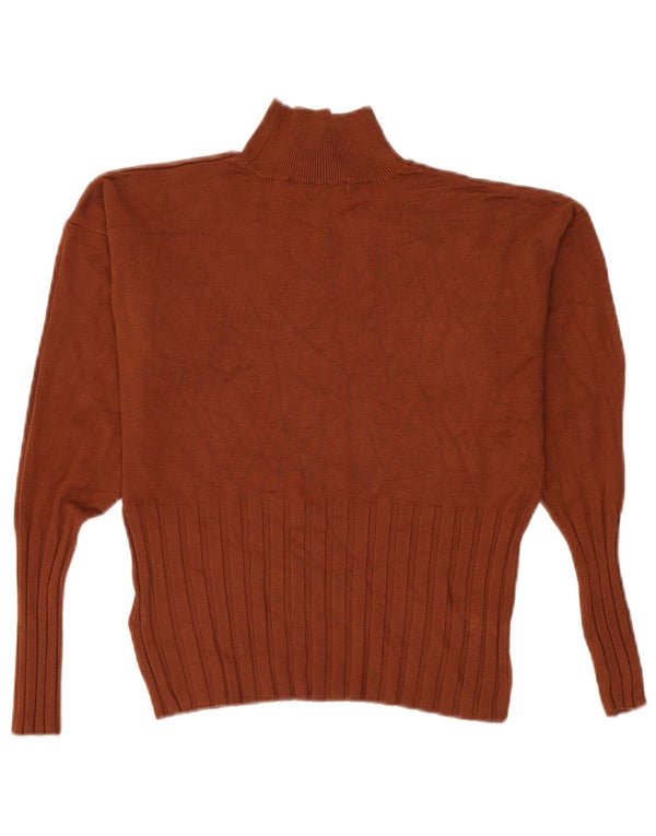 Marks & Spencer Womens Turtle Neck Jumper Sweater UK 14 Large Brown Viscose