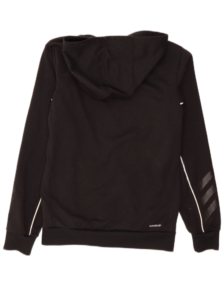 Adidas masculino Aeroready Zip moletom com capuz pequeno poliéster preto