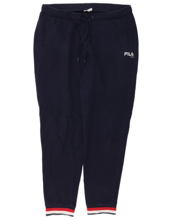 Calça de treino feminina FILA Joggers UK 14 grande algodão azul marinho
