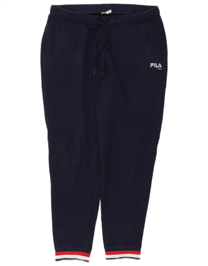 Calça de treino feminina FILA Joggers UK 14 grande algodão azul marinho