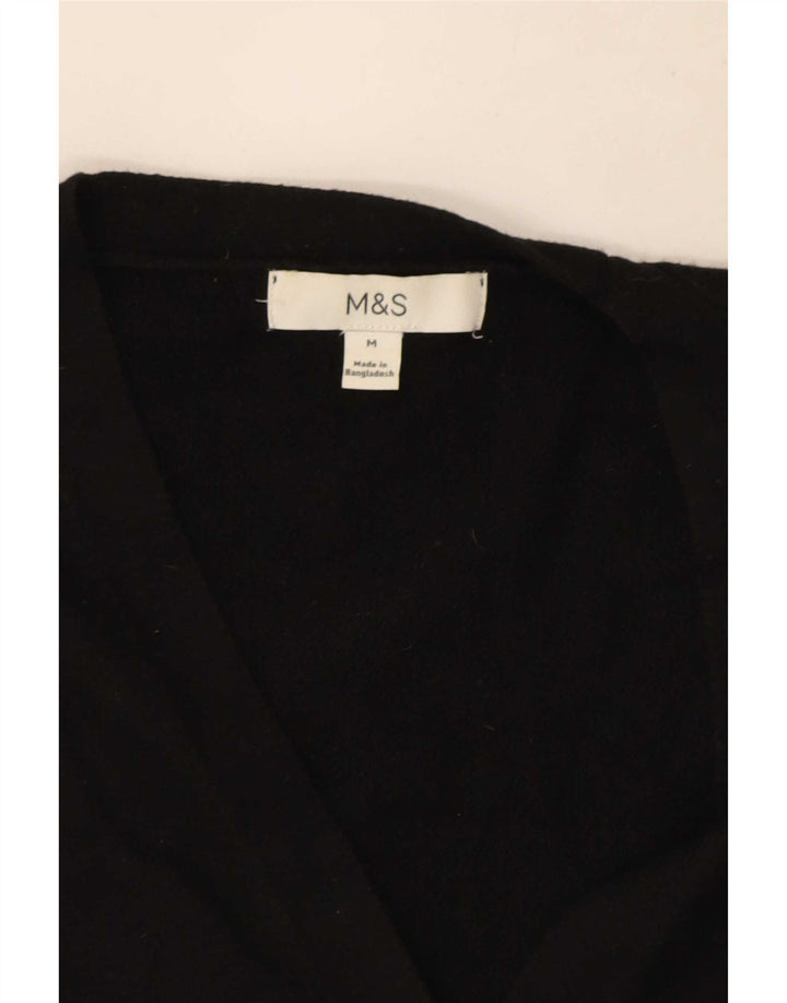 Suéter cardigã feminino sem mangas Marks & Spencer Reino Unido 12 médio preto