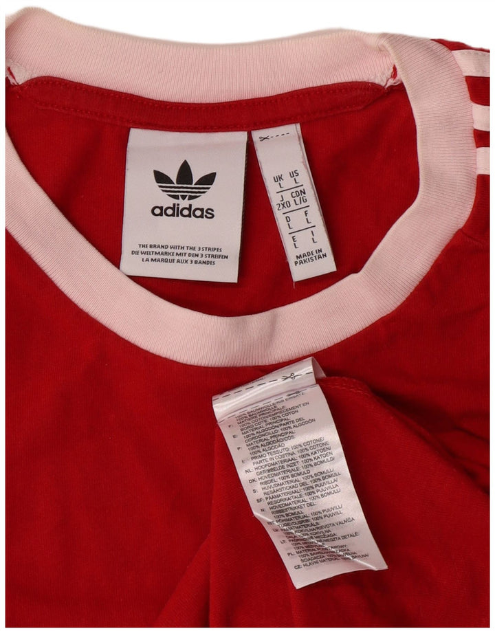 Camiseta masculina Adidas grande algodão vermelho
