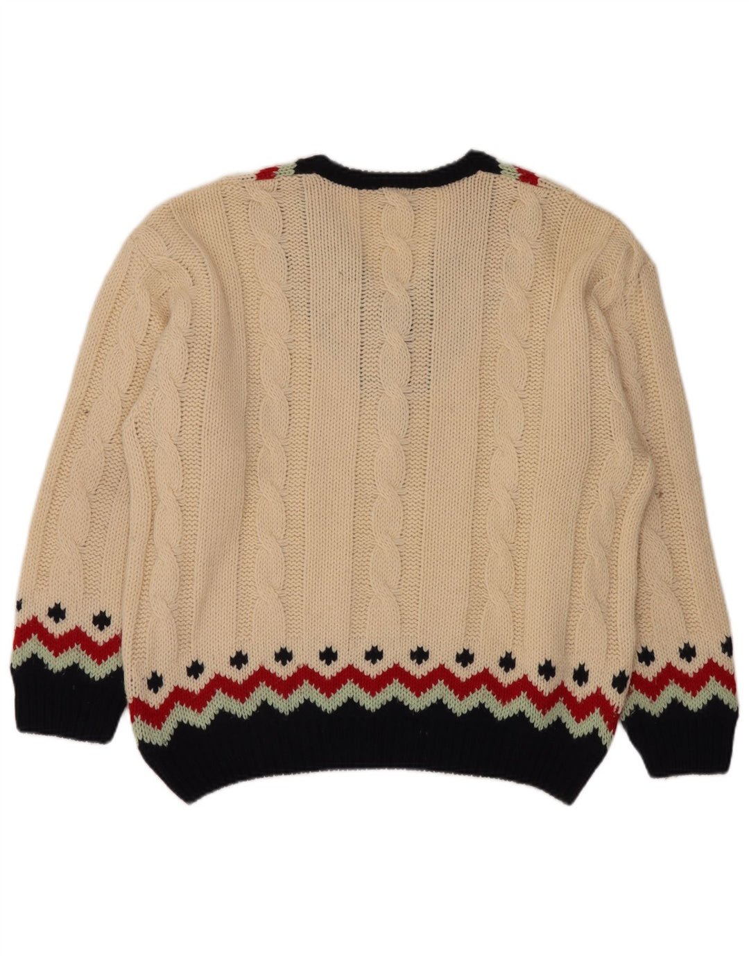 Suéter masculino SEVRES com decote em V IT 50 bege médio Fair Isle Wool