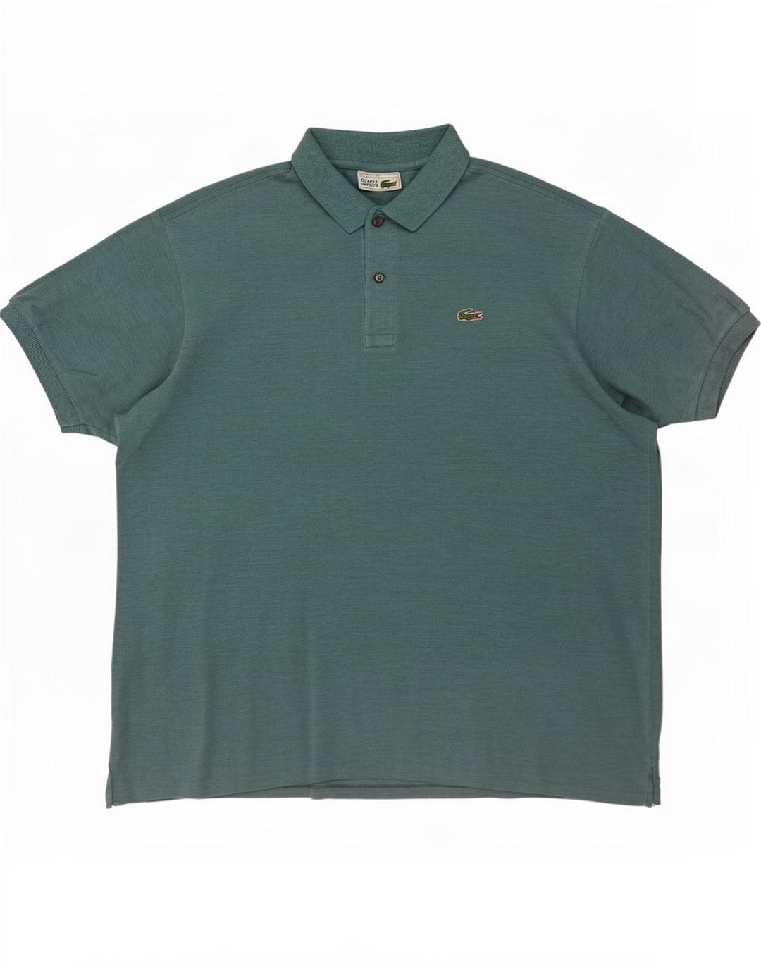 Camisa polo masculina Lacoste tamanho 7 2XL algodão manchado azul