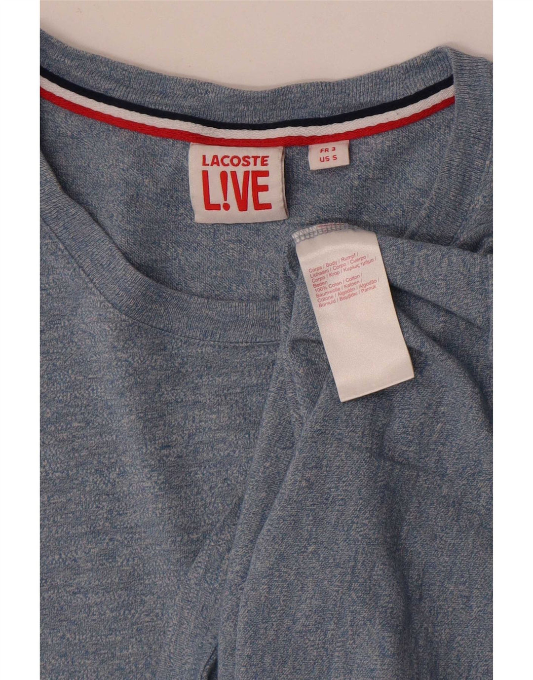 Camiseta masculina Lacoste tamanho superior 3 pequeno azul