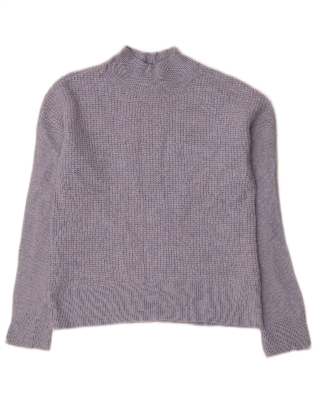 Suéter feminino Hobbs com gola tartaruga e gola alta Reino Unido 12 viscose azul médio
