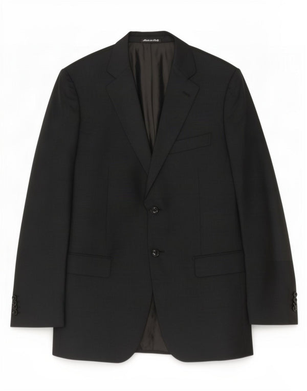 Jaqueta blazer masculina Pal Zileri com 2 botões IT 50 grande lã preta listrada