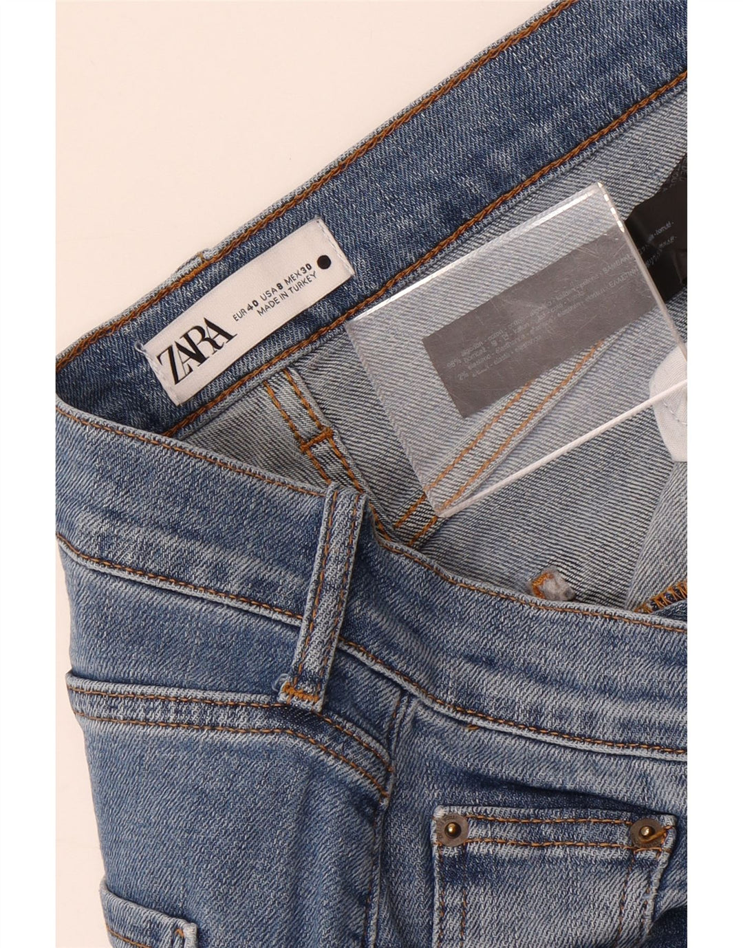 Calça jeans reta feminina Zara EU 40 médio W30 L27 algodão azul