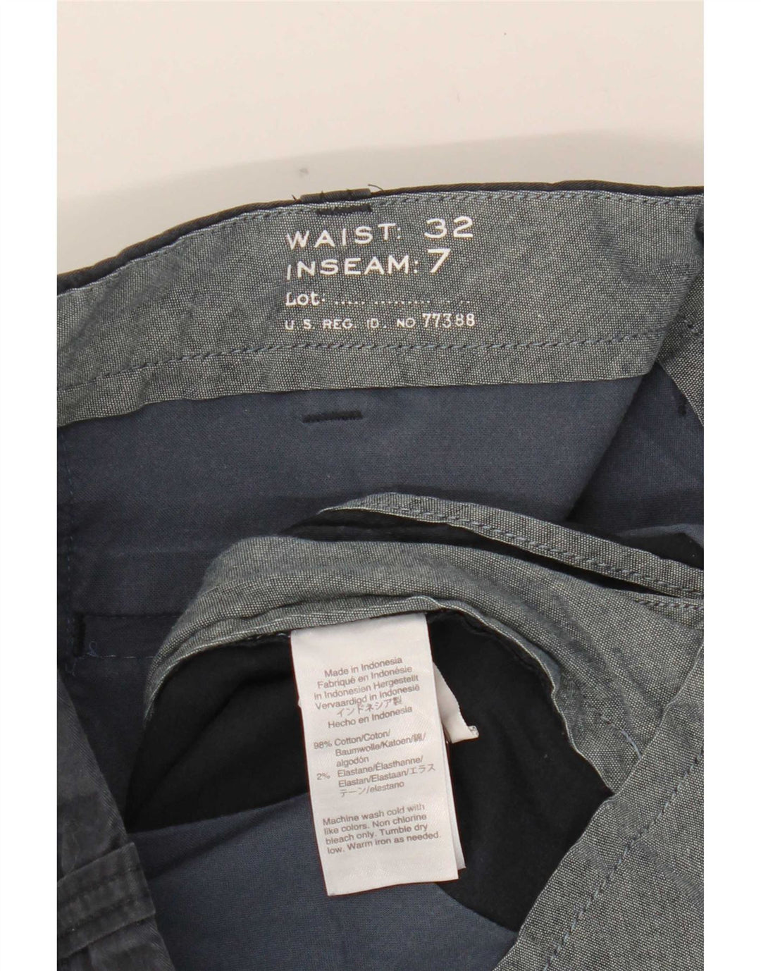 Shorts Chino Masculino J. Crew W32 Algodão Azul Marinho Médio