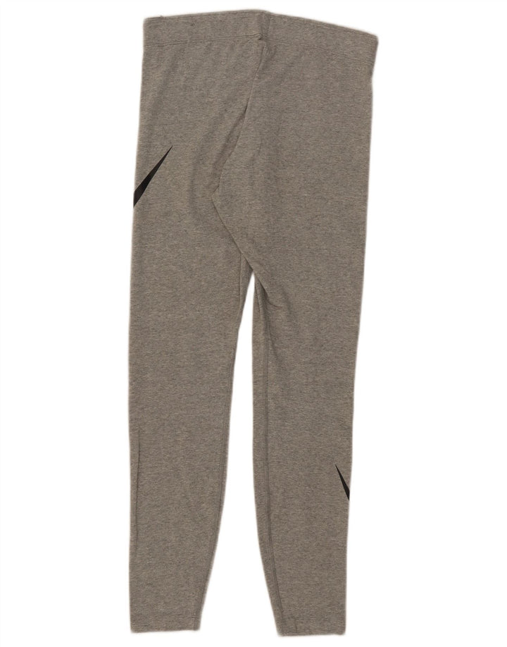 Nike Womens Graphic Leggings UK 14 Médio Cinza Algodão