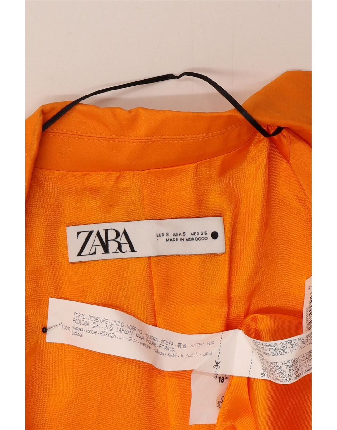 Jaqueta blazer feminina Zara de grandes dimensões com 2 botões Reino Unido 10 pequena viscose laranja