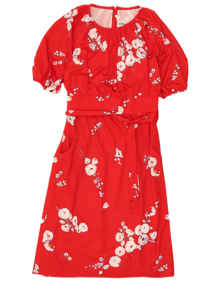 Vestido feminino Trevira A-Line IT 40 pequeno poliéster floral vermelho
