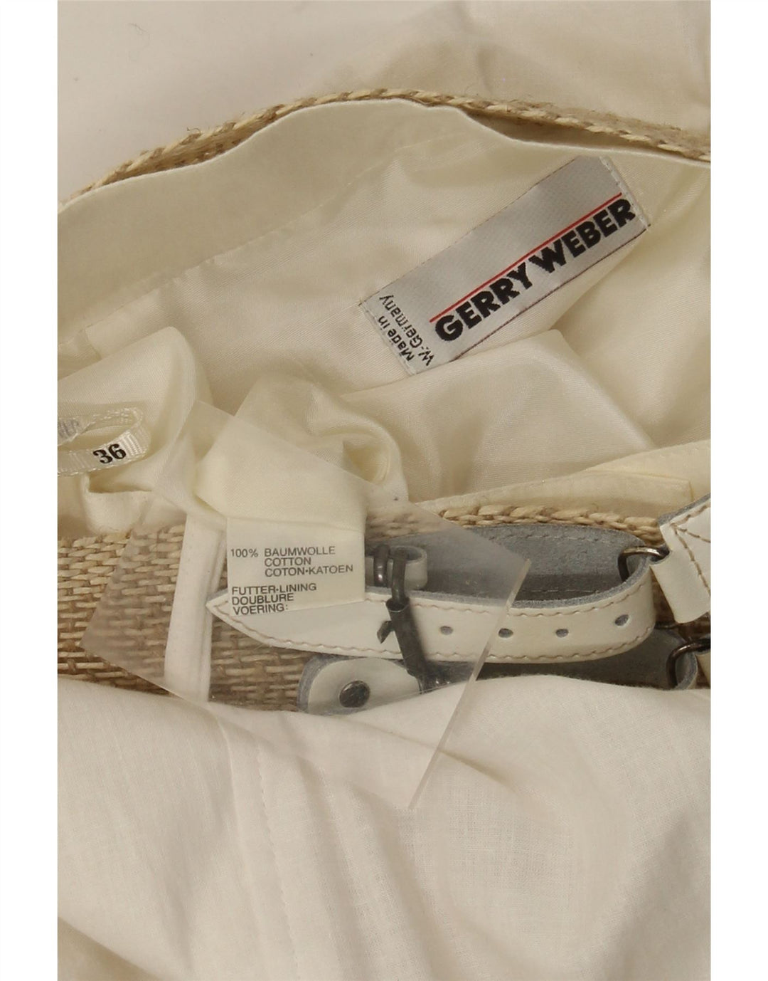 Saia larga feminina Gerry Weber EU 36 pequena W26 algodão branco