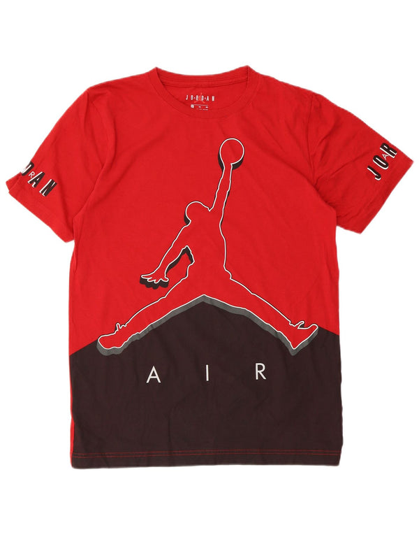 Camiseta gráfica Jordan Boys Top 13-14 anos XL vermelho colorblock algodão