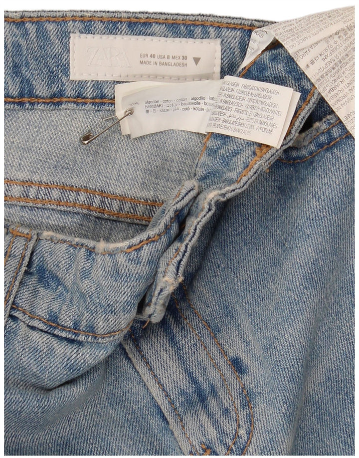 Calça jeans reta feminina Zara EU 40 médio W34 L34 azul algodão