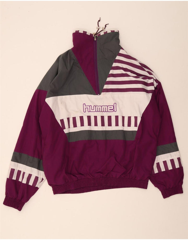 Hummel Pulôver masculino gráfico agasalho jaqueta superior 2XL bloco colorido roxo