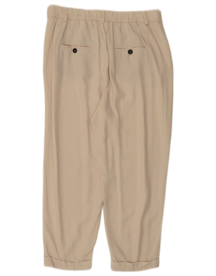 ZARA Calça Capri Feminina Pegged Médio W28 L22 Bege Lyocell