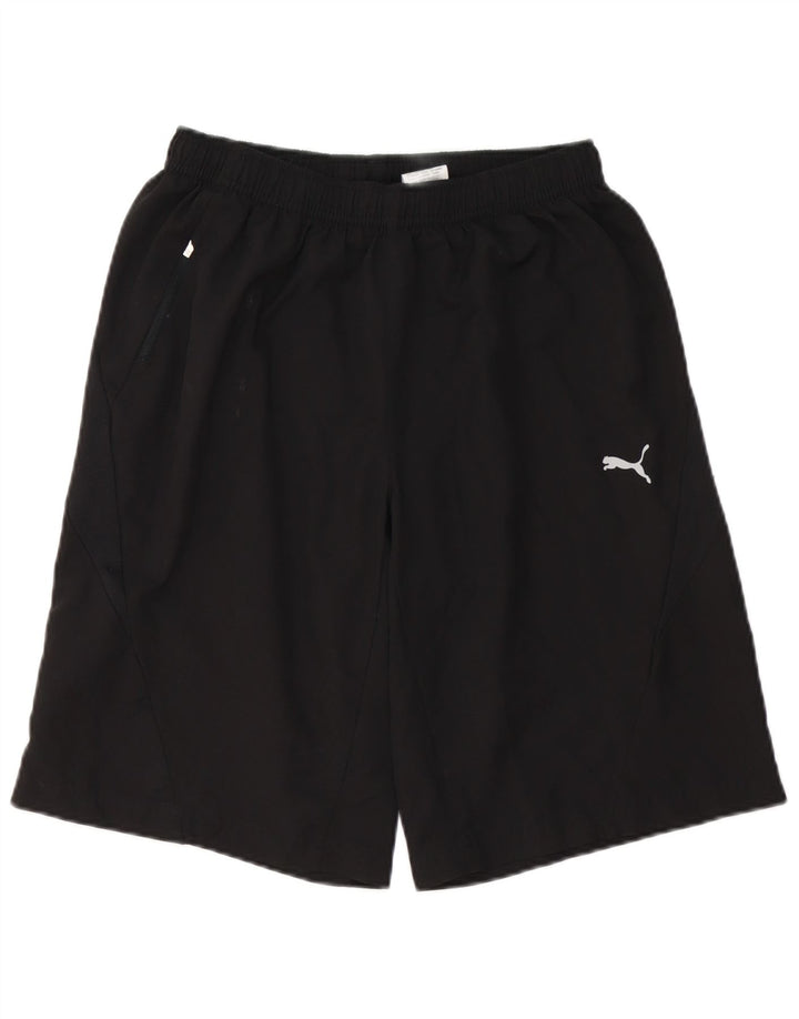 Shorts esportivos masculinos Puma médio preto poliéster