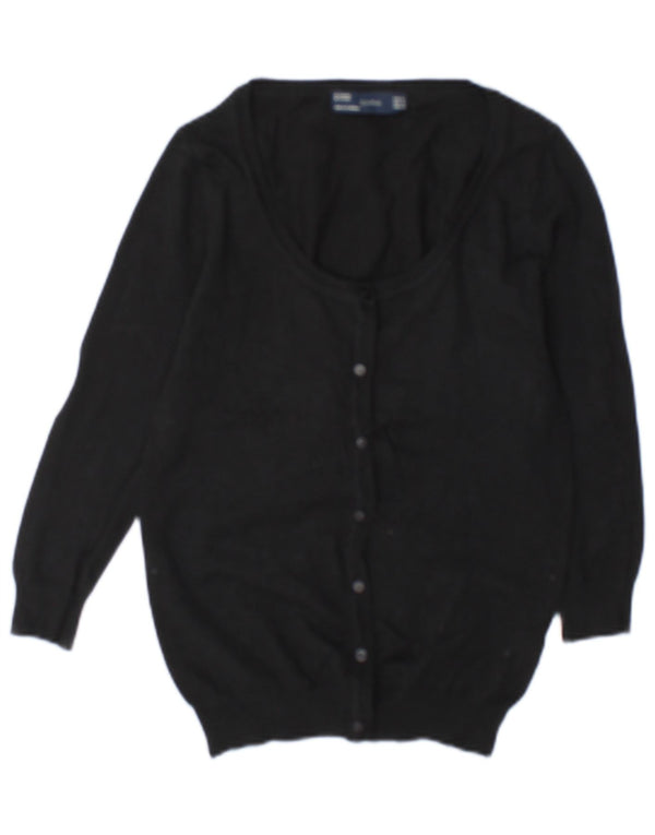 Zara Womens Cardigan Sweater UK 10 Small Black Cotton
