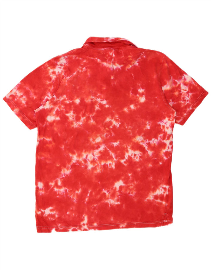 Camisa polo masculina PUMA grande vermelha tie-dye