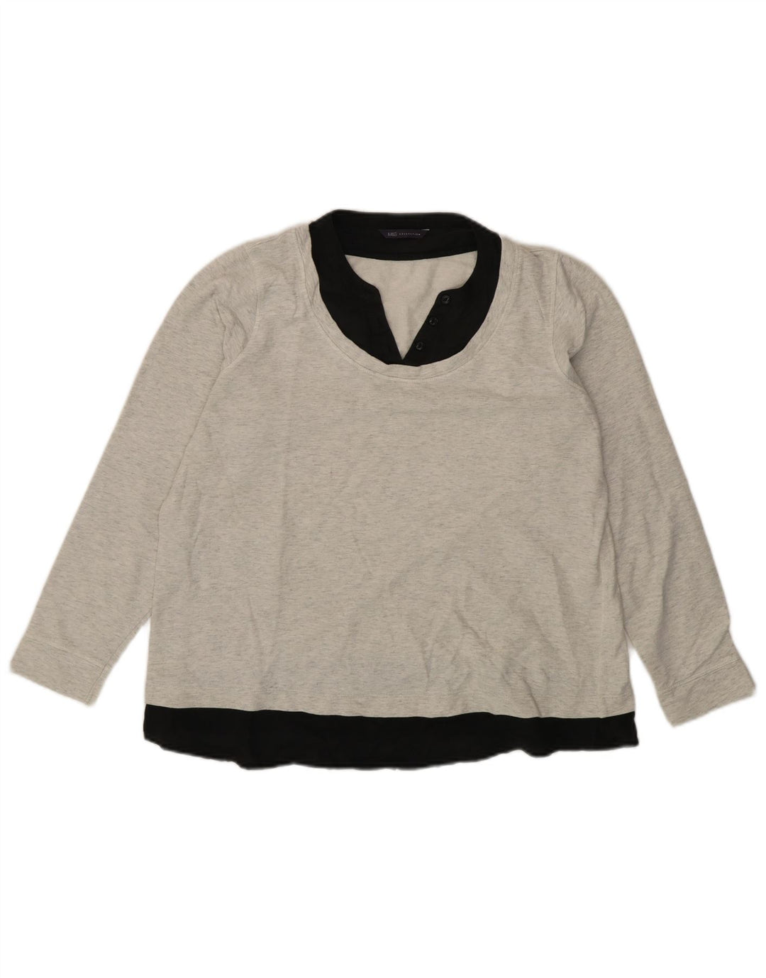 Suéter feminino Marks & Spencer Reino Unido 16 grande bloco colorido cinza