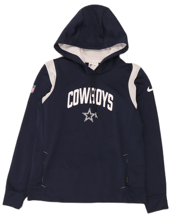 Moletom com capuz gráfico Nike Dallas Cowboys masculino pequeno azul marinho colorblock