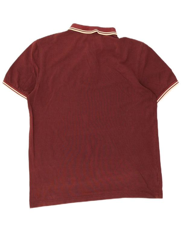 Fred Perry Camisa polo masculina slim fit grande listrada marrom