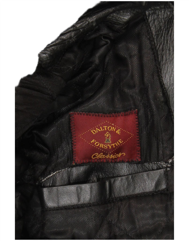 Jaqueta de couro masculina clássica UK 40 grande preta