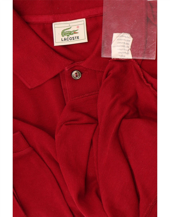 Camisa polo masculina Lacoste tamanho 4 médio algodão vermelho