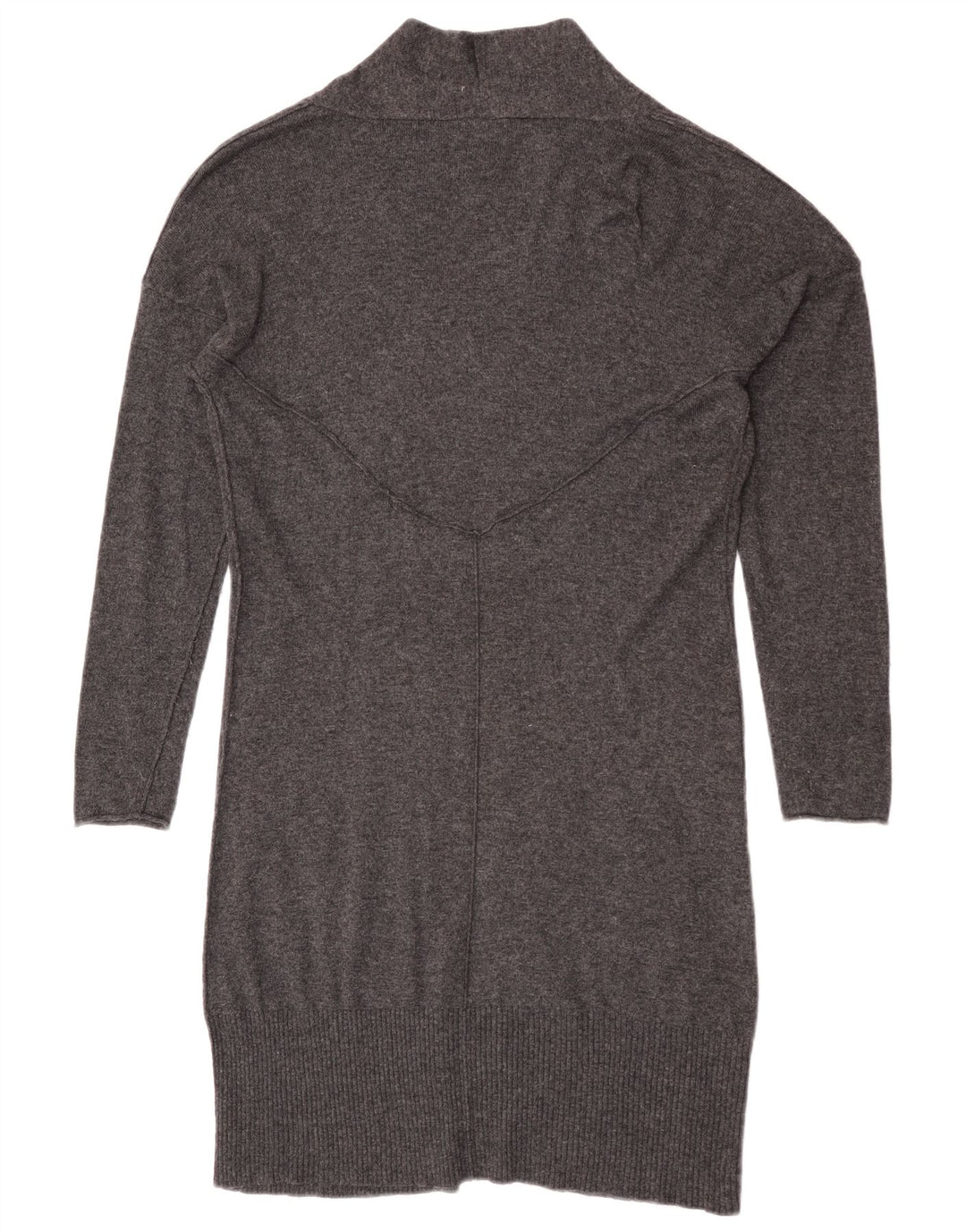 White Stuff Suéter feminino com palangre aberto e cardigã UK 14 viscose cinza médio